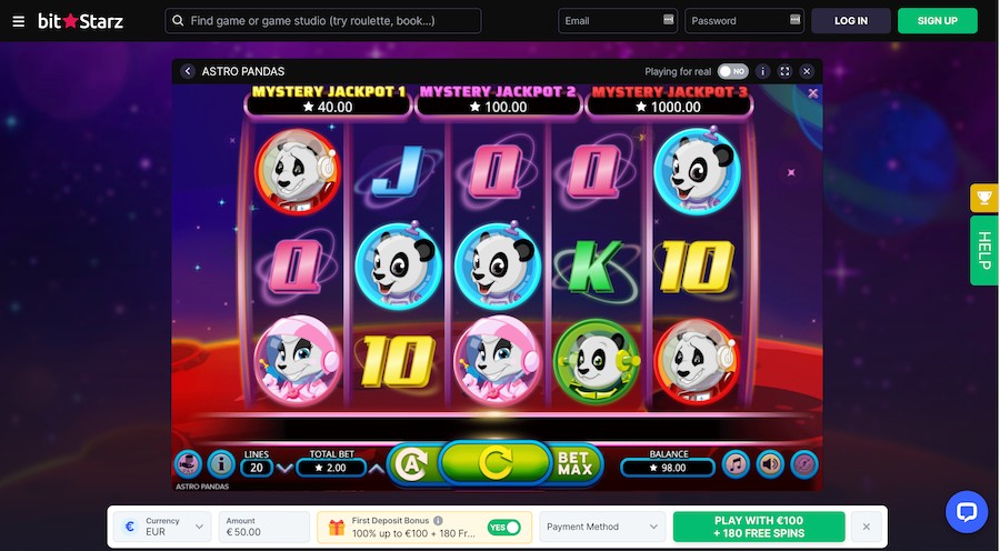 astro pandas slot game