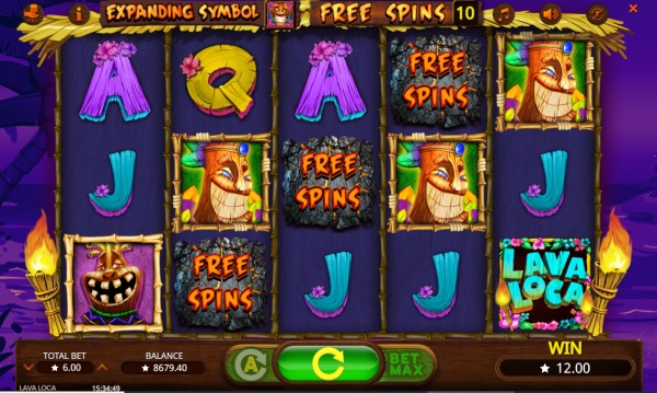 lava loca slot free spins