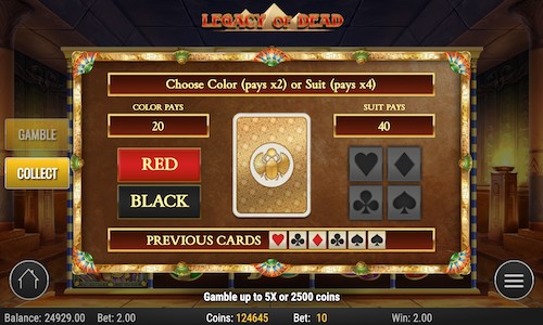 legacy of dead slot gamble feature