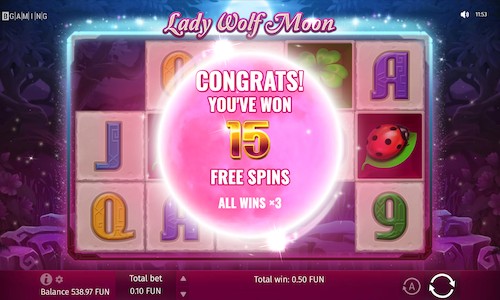 lucky lady moon slot free spins