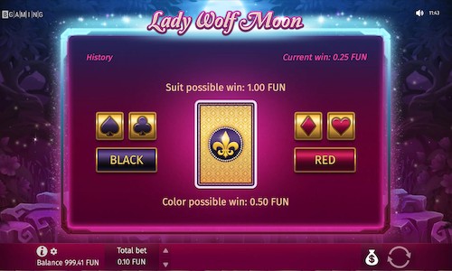 lucky lady moon slot gamble feature