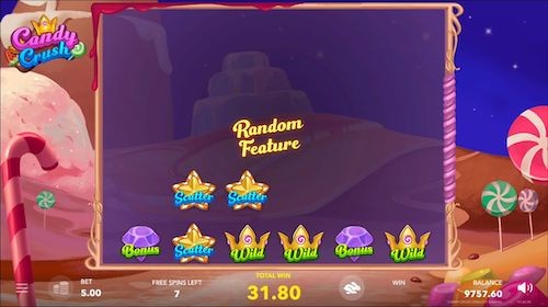 the candy crush slot random feature