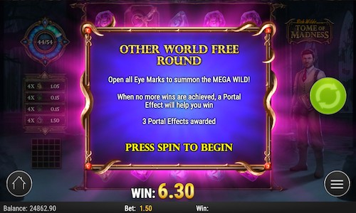tome of madness slot portal feature