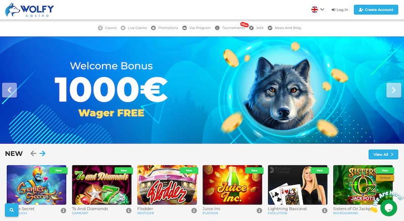 wolfy casino home page