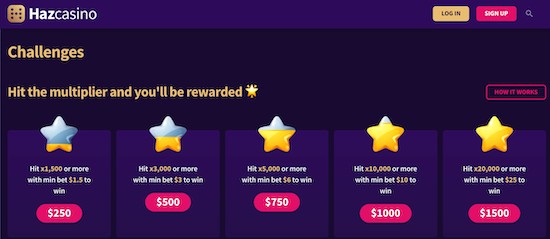 haz casino challenges