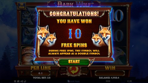 dark wolf slot free spins