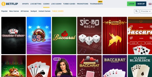 betflip casino table games