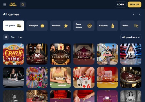 bigwins casino live games