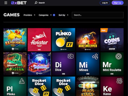 0xbet casino instant games