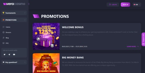 vera casino promotions