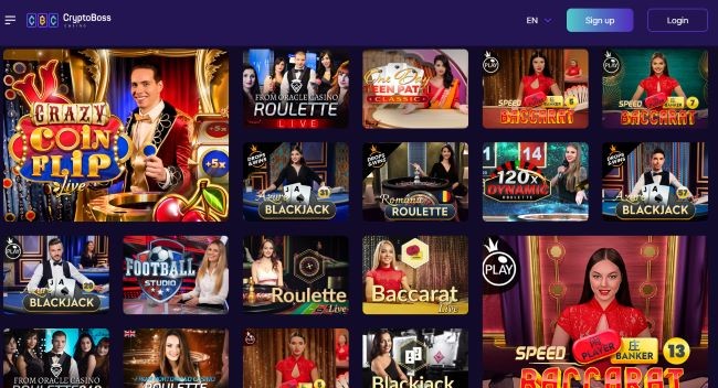 cryptoboss casino live games